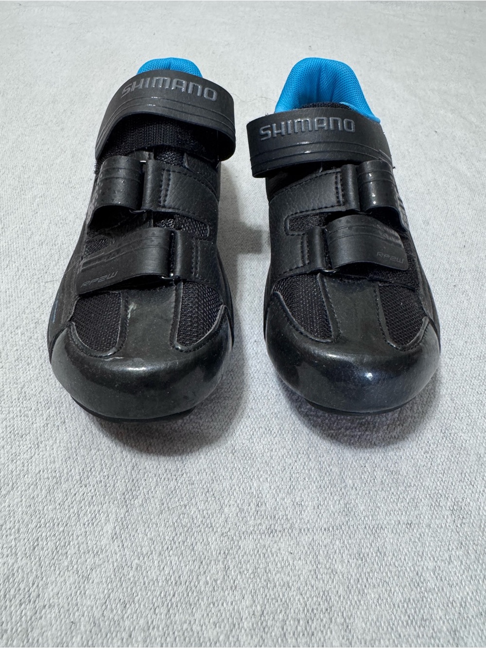 Shimano Black Athletic Cycling Shoes with Blue Lining